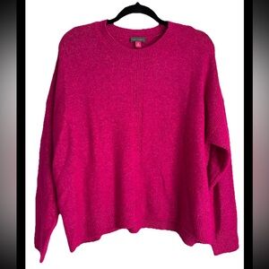 VINCE CAMUTO Hot Pink Crew Pullover Sweater Sz M